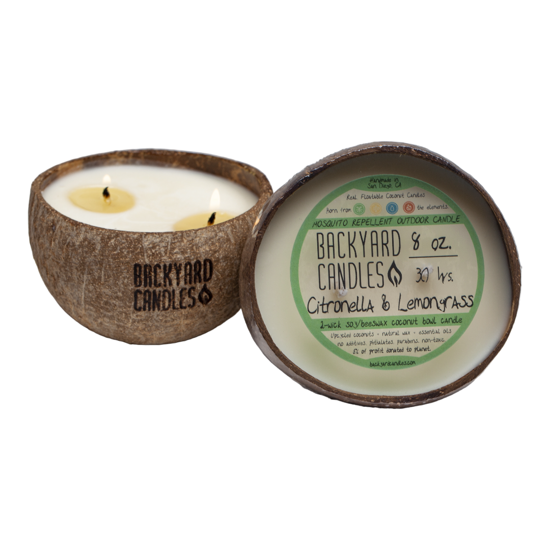 10oz Coconut Bowl Candle Citronella Candle Insect Repellent Candle