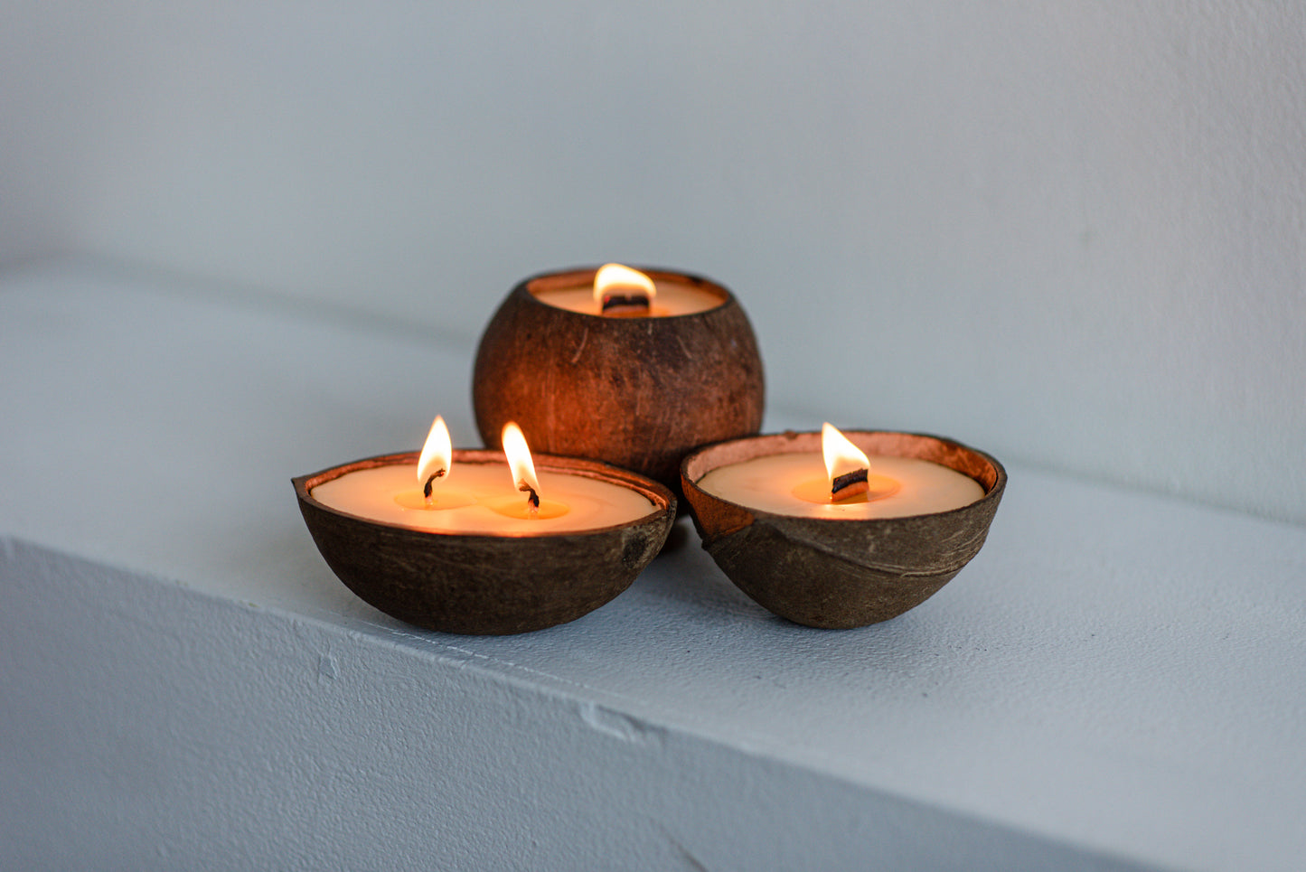 coconut shell beeswax candles