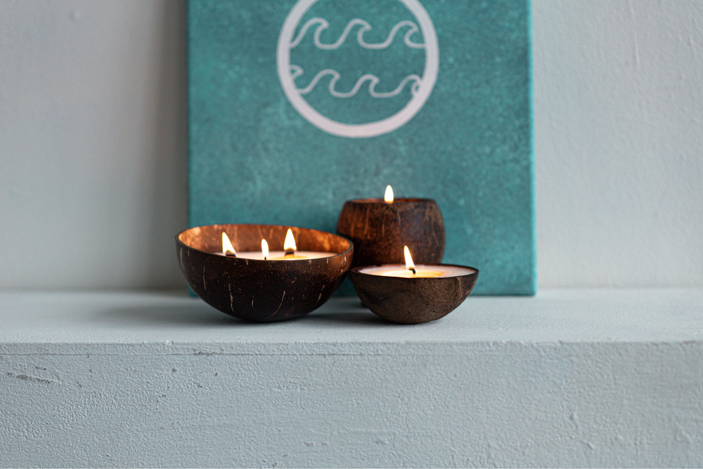 water collection coconut candles