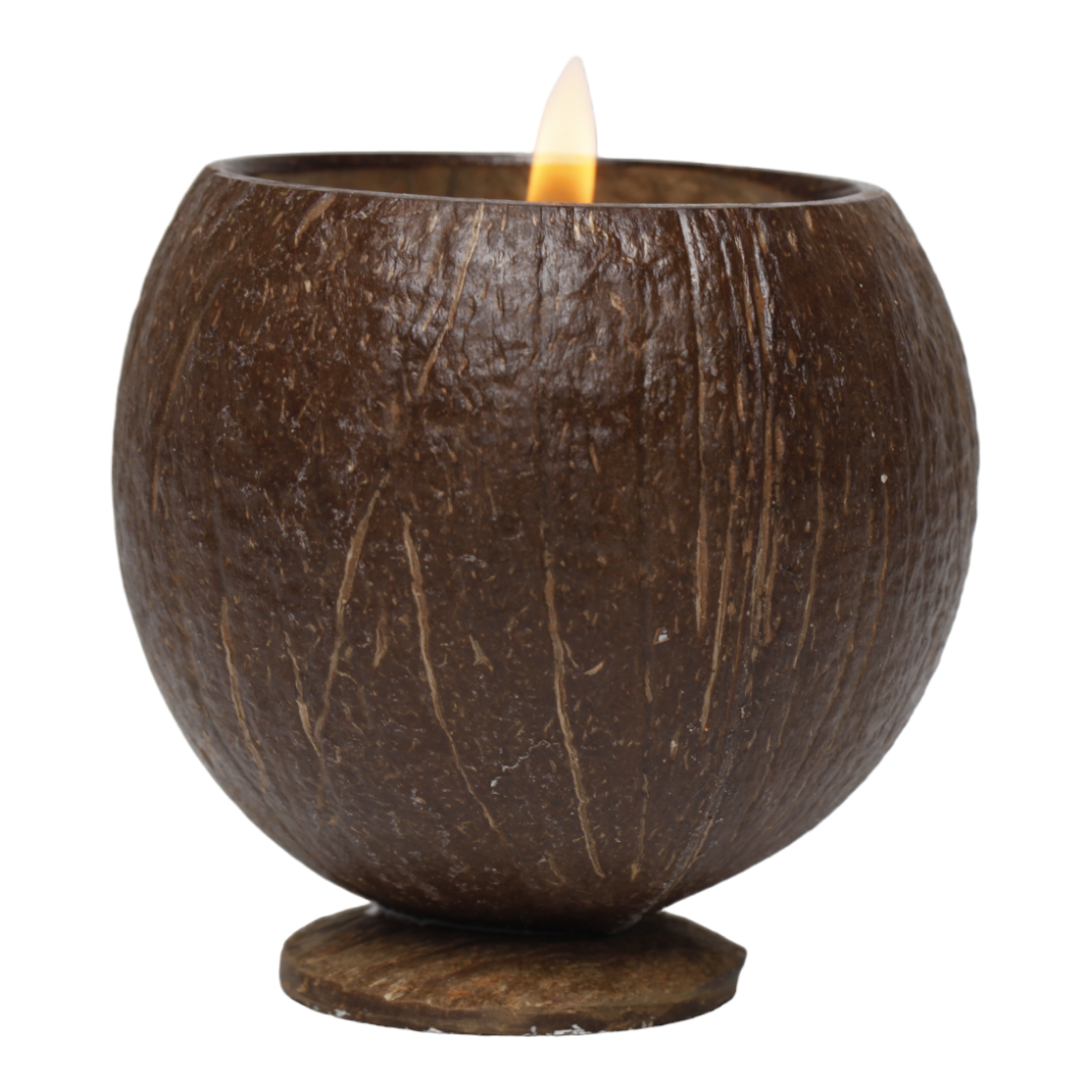 outdoor coconut cup candle