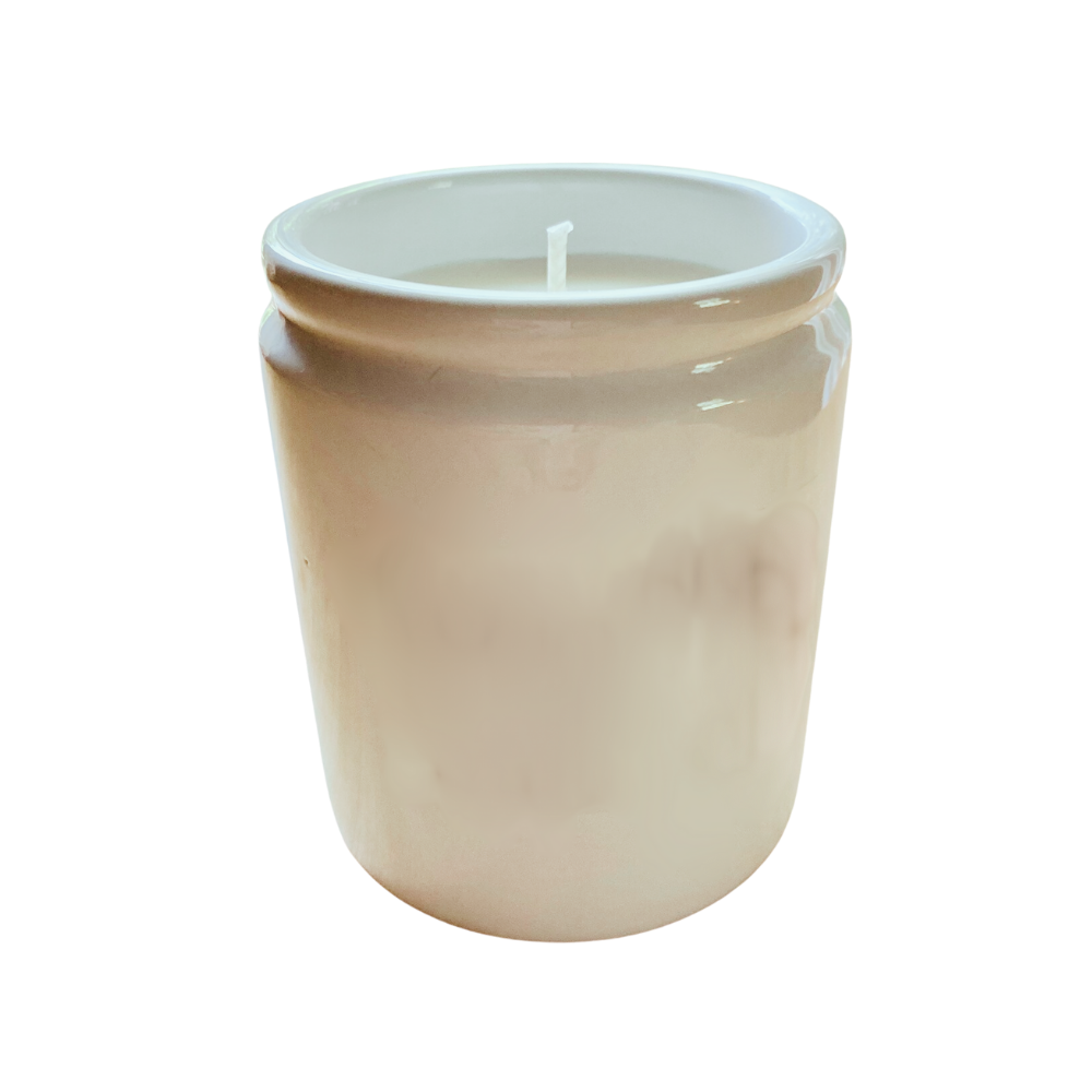 7oz White Ceramic Candle