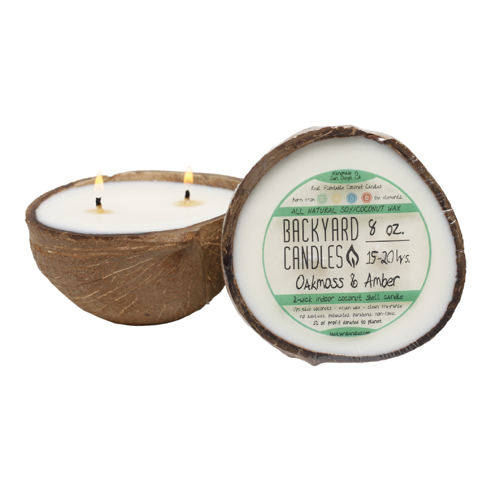 8oz double wick coconut shell candle