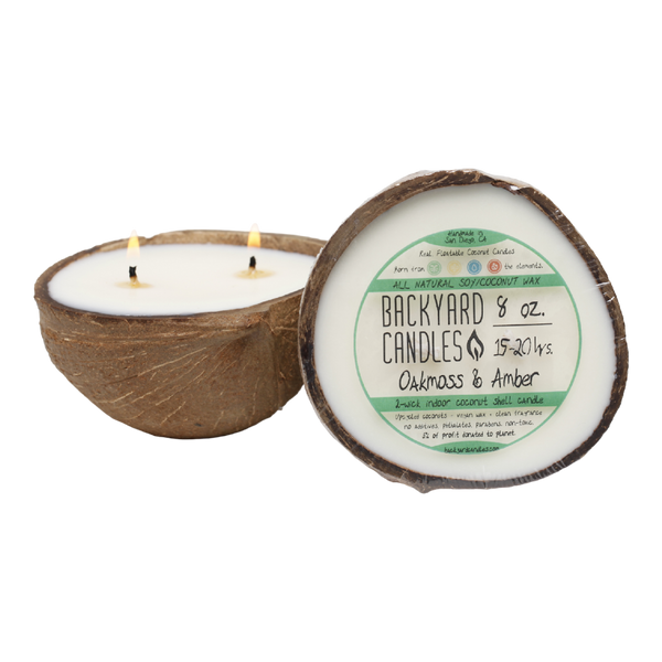 XL 8oz 2-Wick Half Shell Coconut Candle