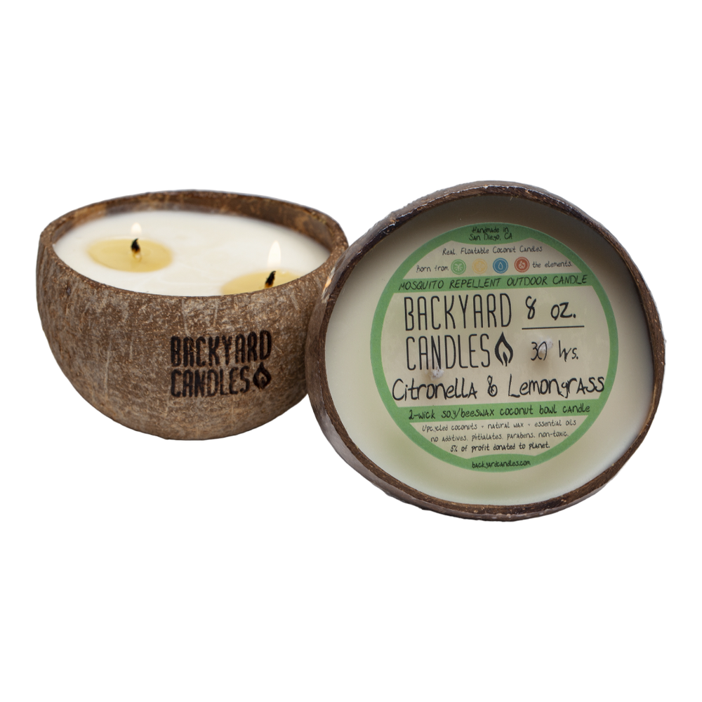 8oz coconut bowl 2 wick outdoor candle