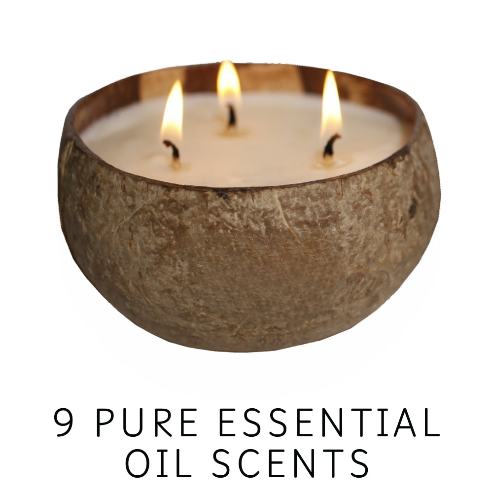 OVERSTOCK Essential Oil 11oz Coconut Bowl Candle