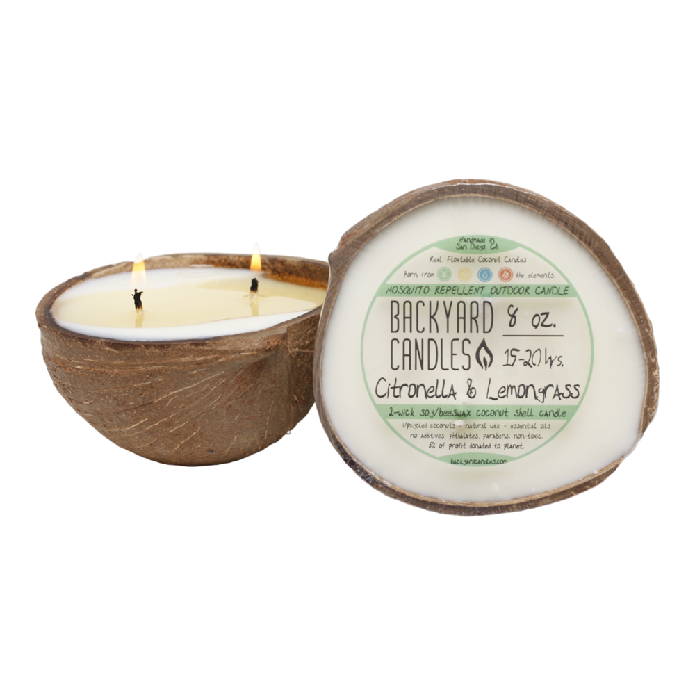 8oz coconut shell candle citronella and lemongrass