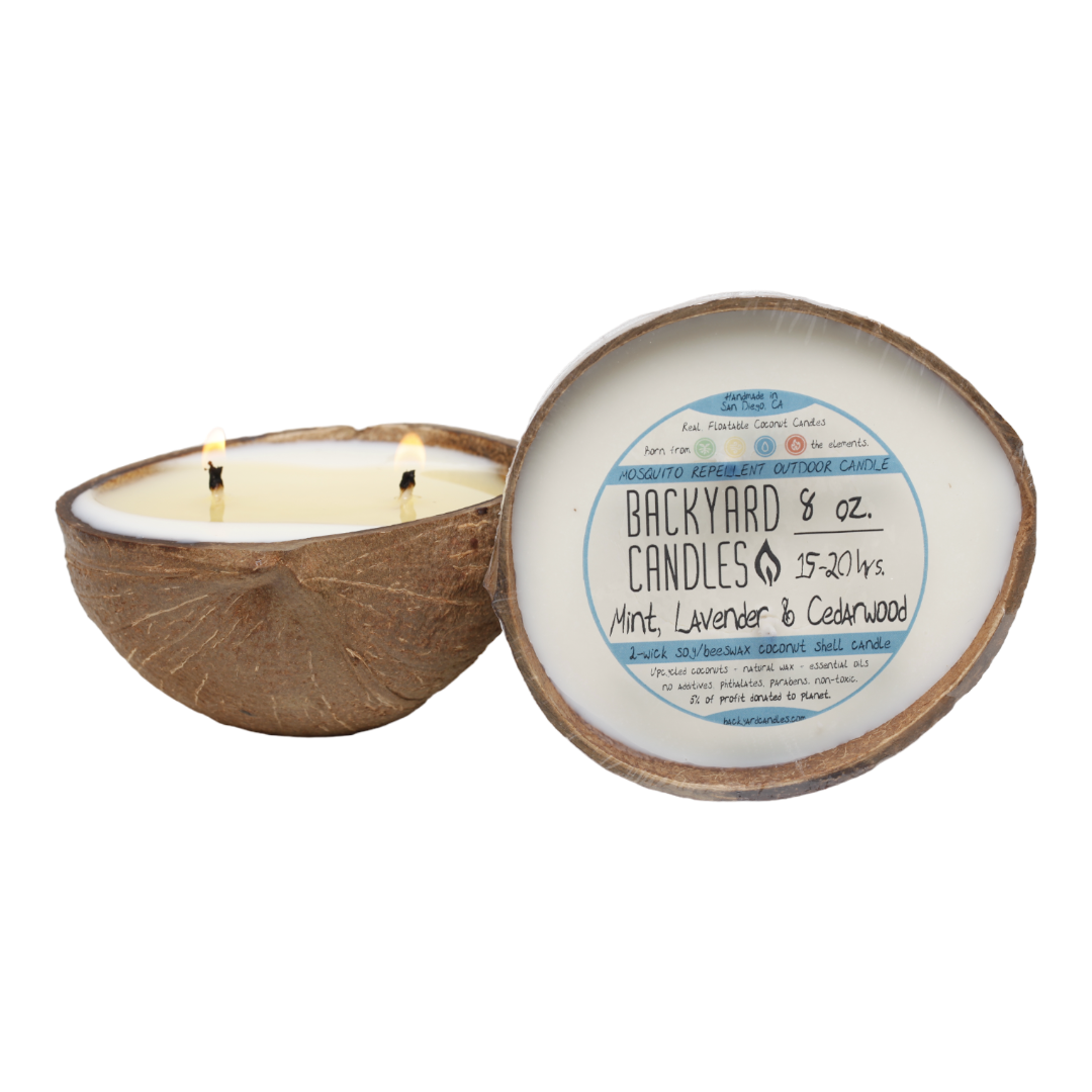 8oz coconut shell candle mint lavender and cedar