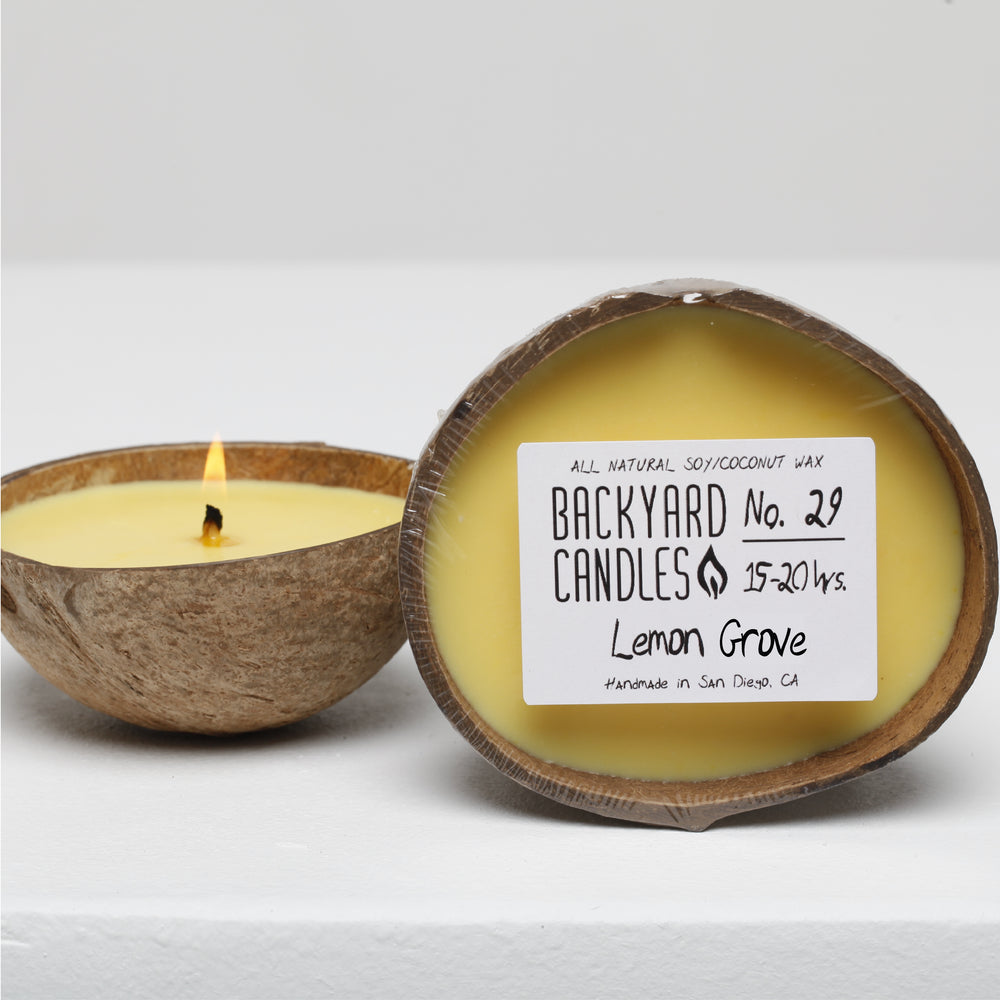 lemon grove coconut shell candle