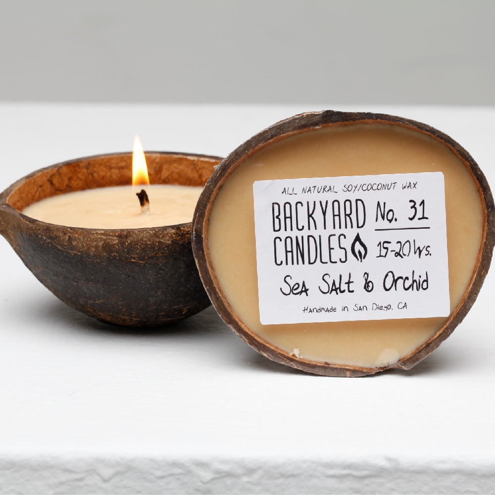 sea salt and orchid coconut candle