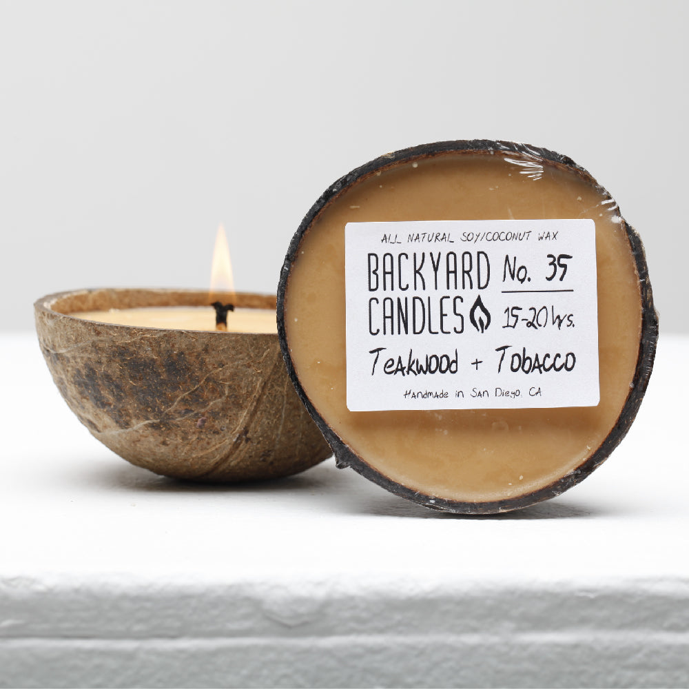 
                  
                    teakwood and tobacco coconut candle
                  
                