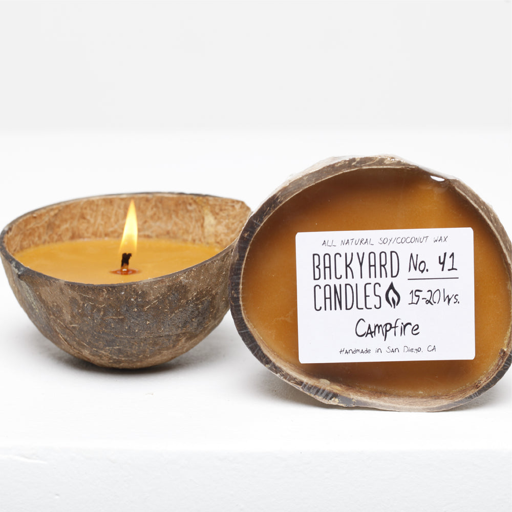 campfire coconut shell candle