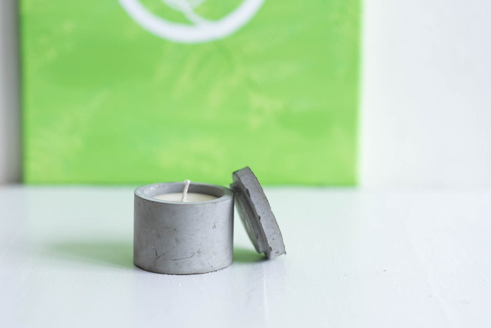 cement candle made with essential oils